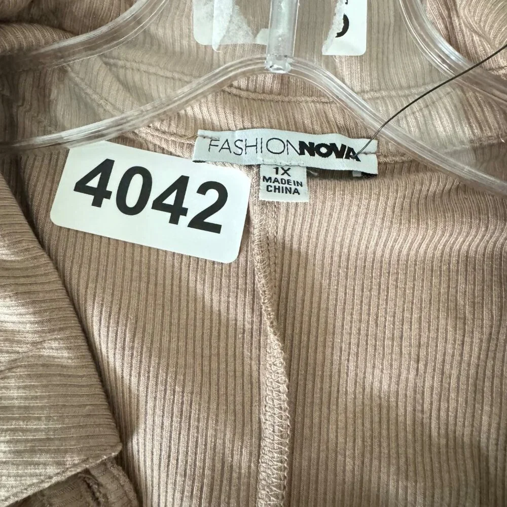 Fashion Nova Womens Tan Mini Dress Long Sleeve Size 1X - Picture 6 of 9